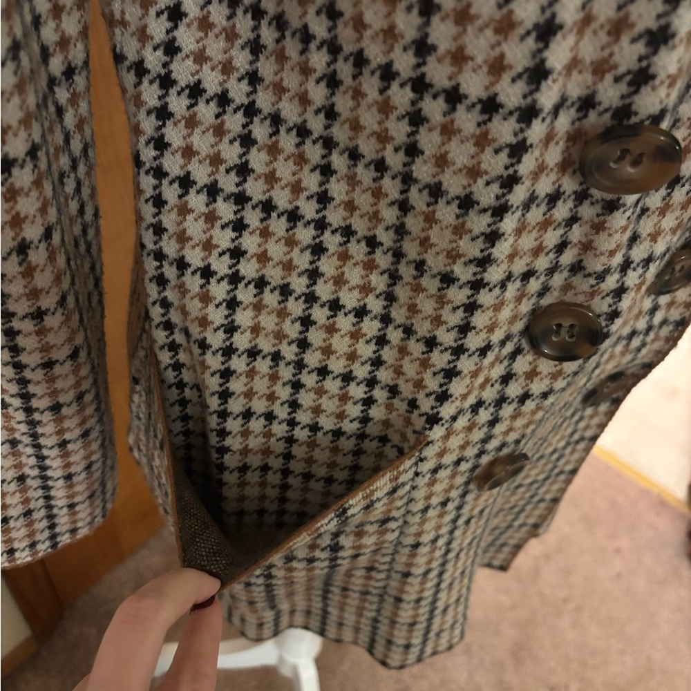 Marled Women's Houndstooth Sweater Blazer in Black and Tan - Picture 5 of 10
